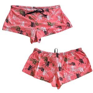 Vtg Y2K Disney PIRATES of the CARIBBEAN Coral 100% Cotton Pajama Booty Shorts XL